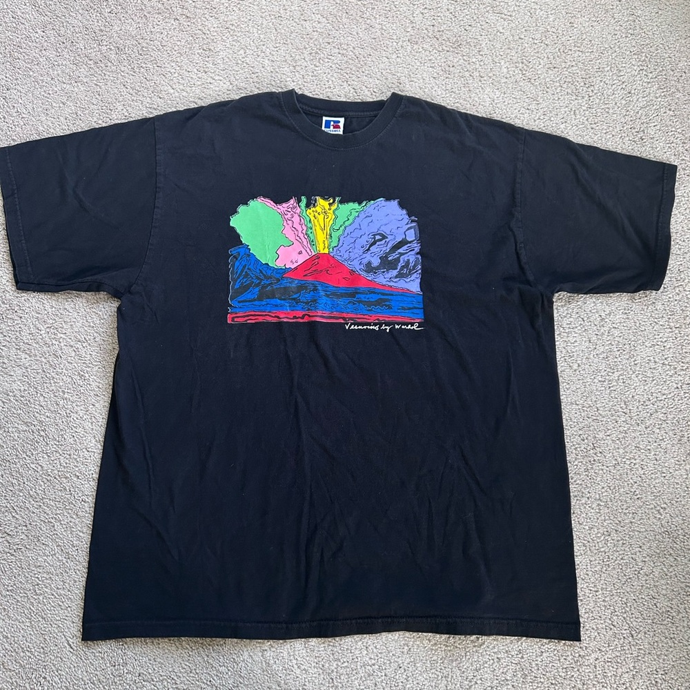 Vintage Andy Warhol Russell Vesuvius Volcano Shirt EUC